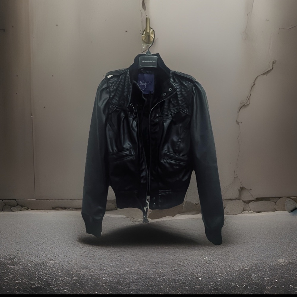 Miley Cyrus & Max Azria Black Leather Moto Jacket